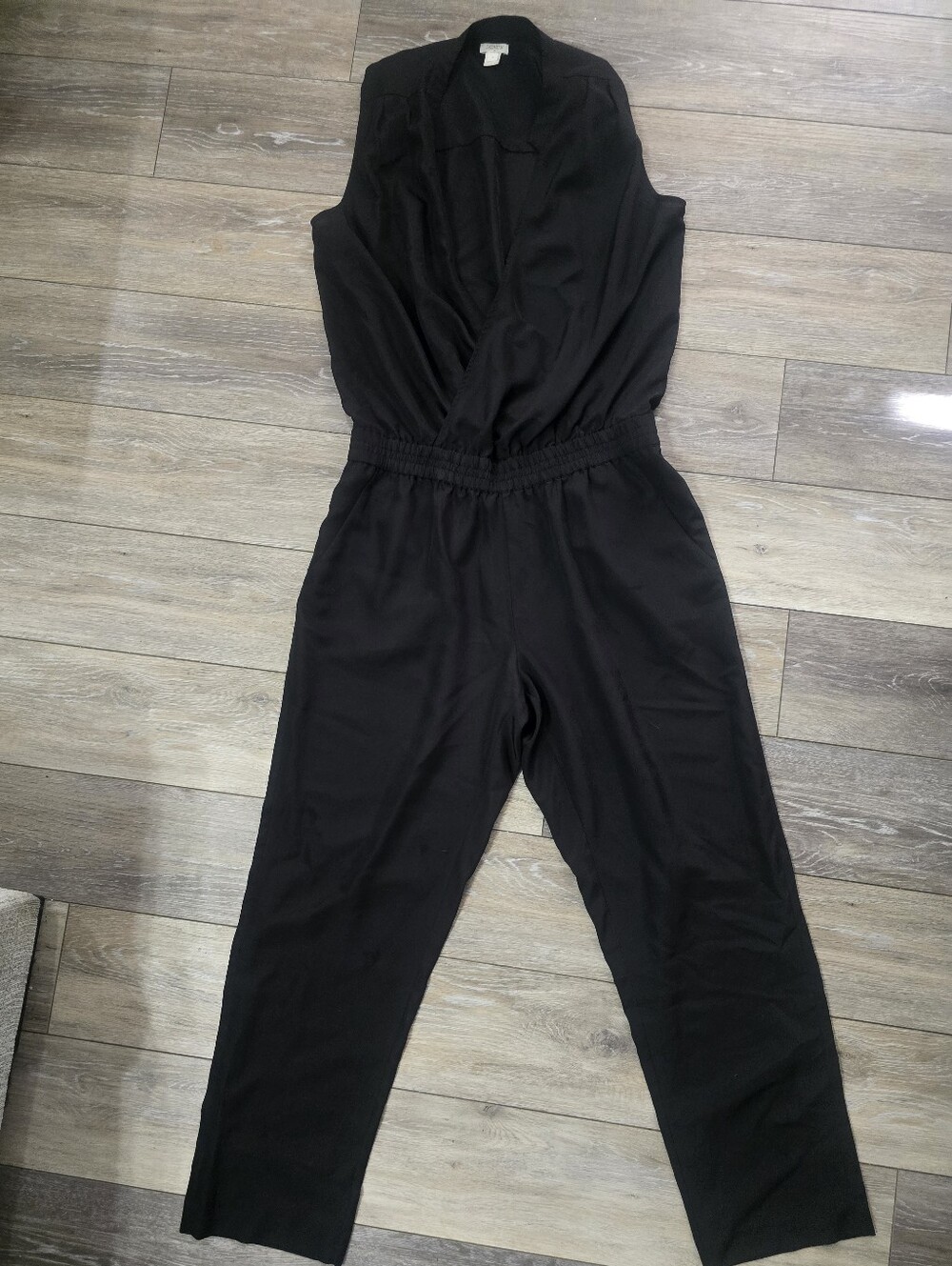 J. Crew Black Sleeveless Surplice Jumpsuit